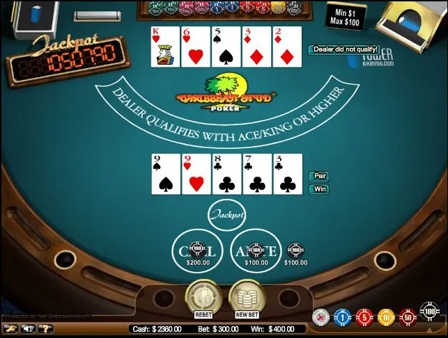 Caribbean-Stud-poker-taisyklės