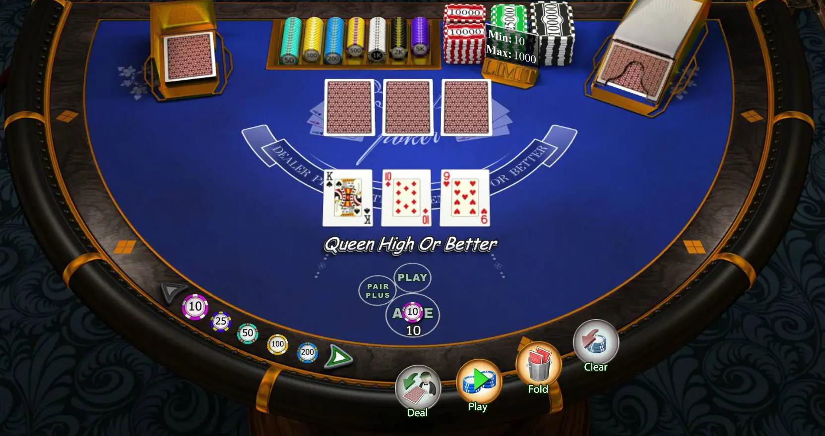 3 card poker online