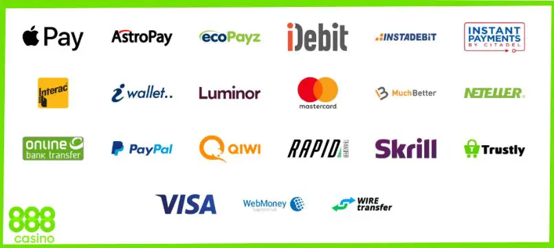 888 kazino mokėjimo metodai ecopayz skrill neteller visa mastercard webmoney paypal trustly