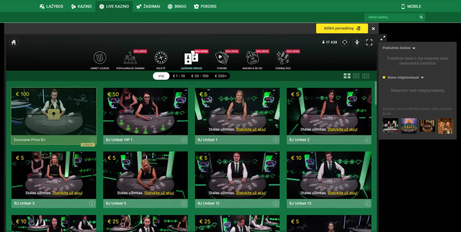 blackjack unibet evolution gaming live dealer - unibet live casino