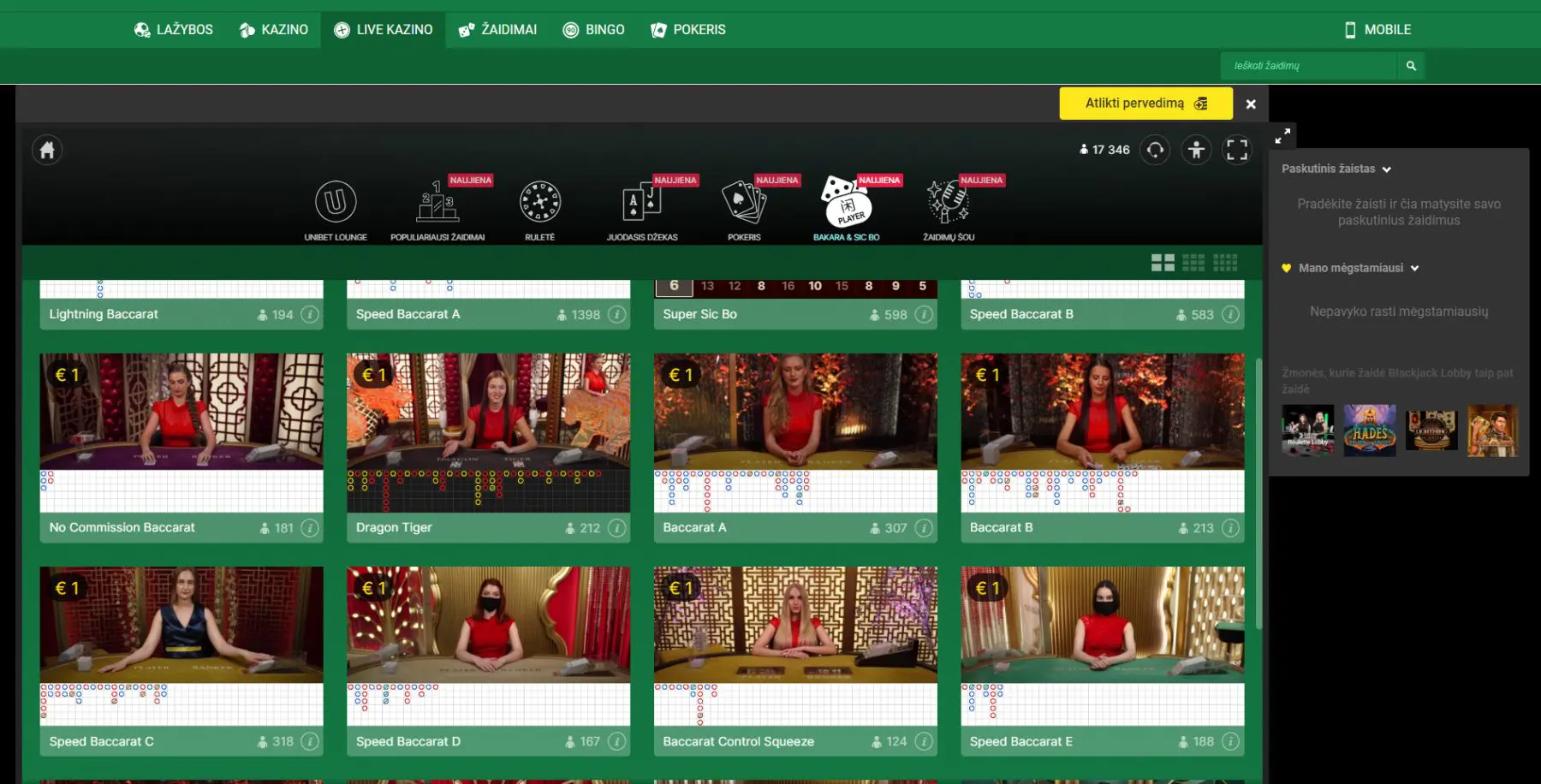 unibet baccarat evolution sic bo dragon tiger