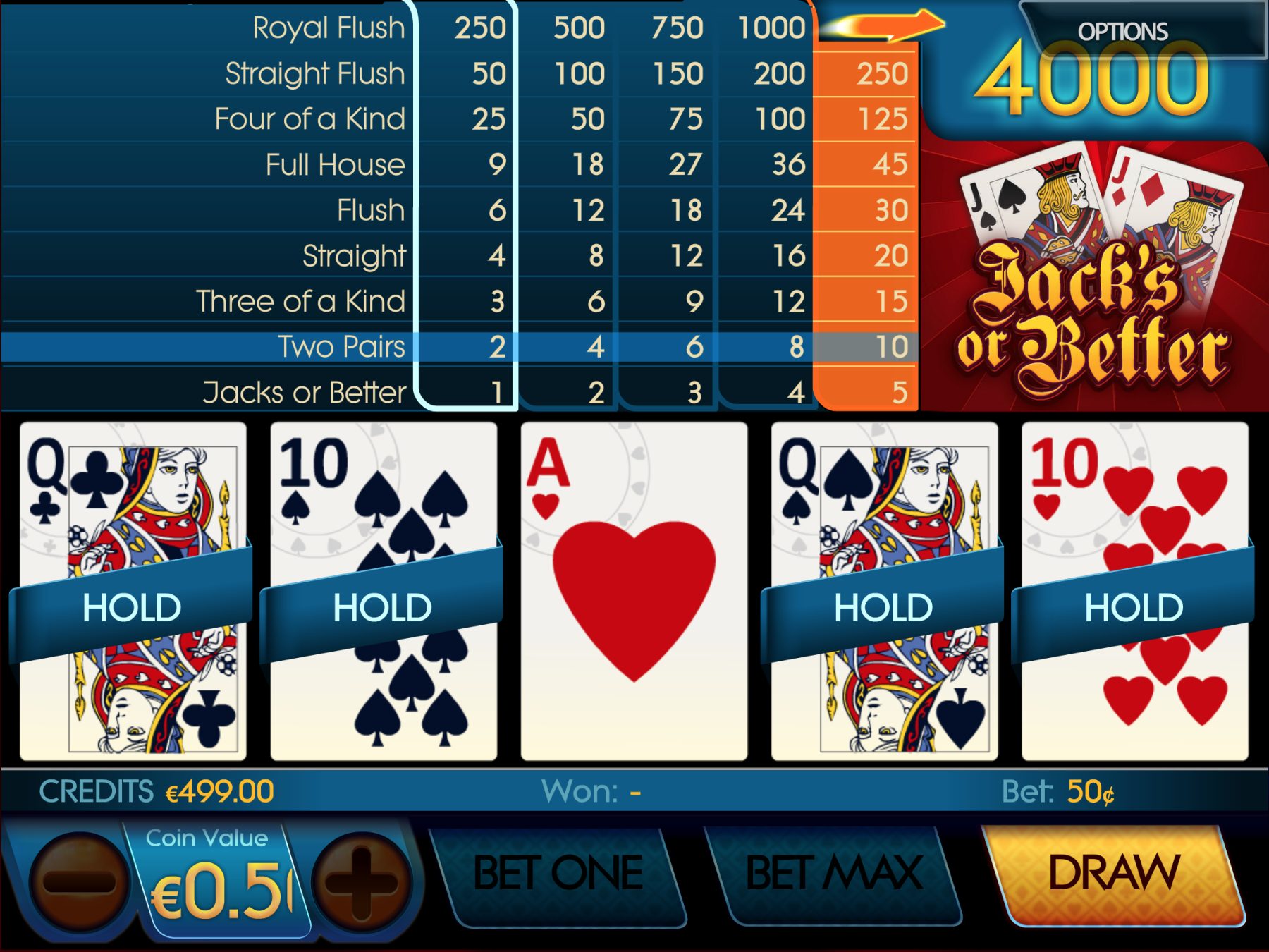 Jacks or better_video pokeris_strategija