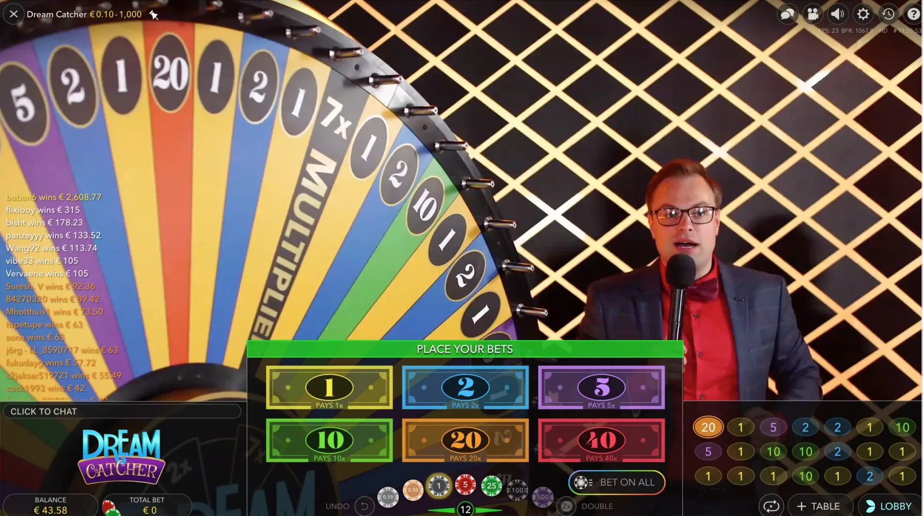 Dream Catcher_live casino game_no strategy