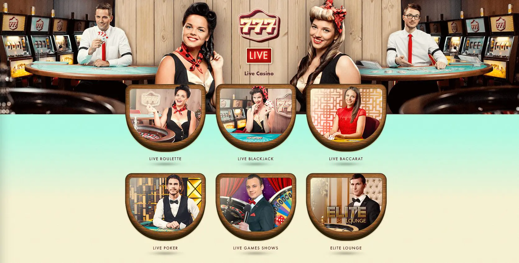 777 live casino - live roulette blackjack baccarat poker game shows elite lounge - retro ladies - live kazino
