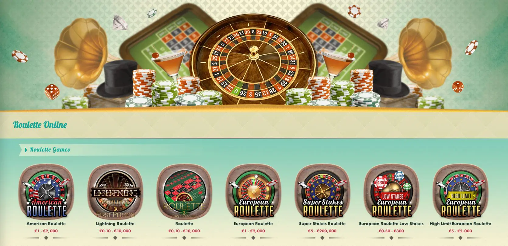 777 table games - martini ruletė