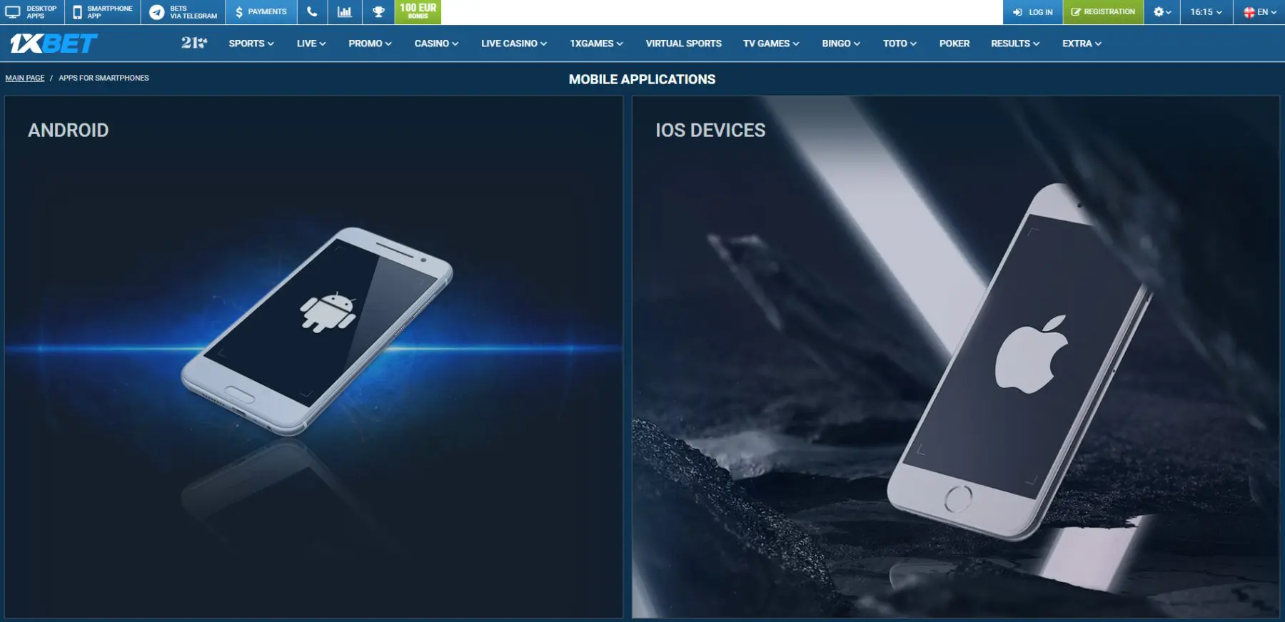 1xbet app mobile mobili versija ios android