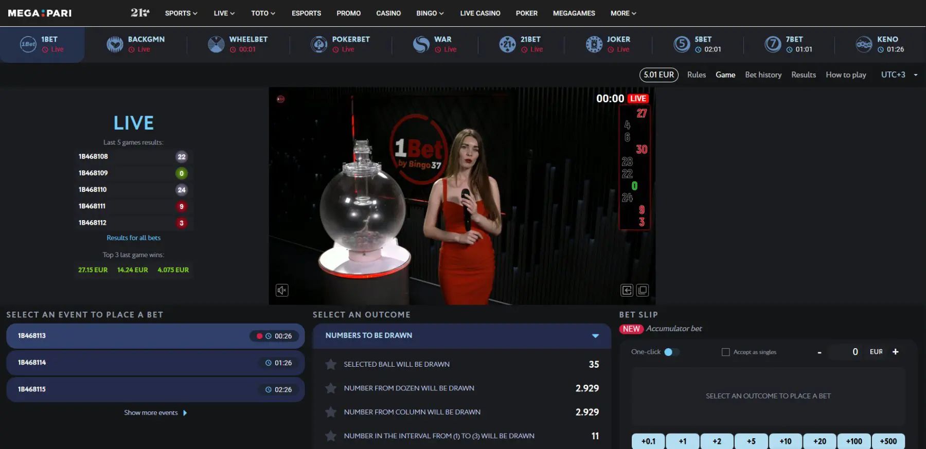 megapari tvbet pokerbet wheel bet 21bet joker war 5bet