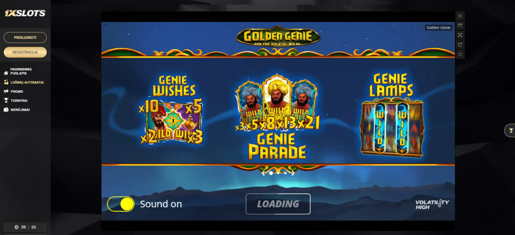 1xslots nolimit city golden genie lošimo automatas slots genie parade