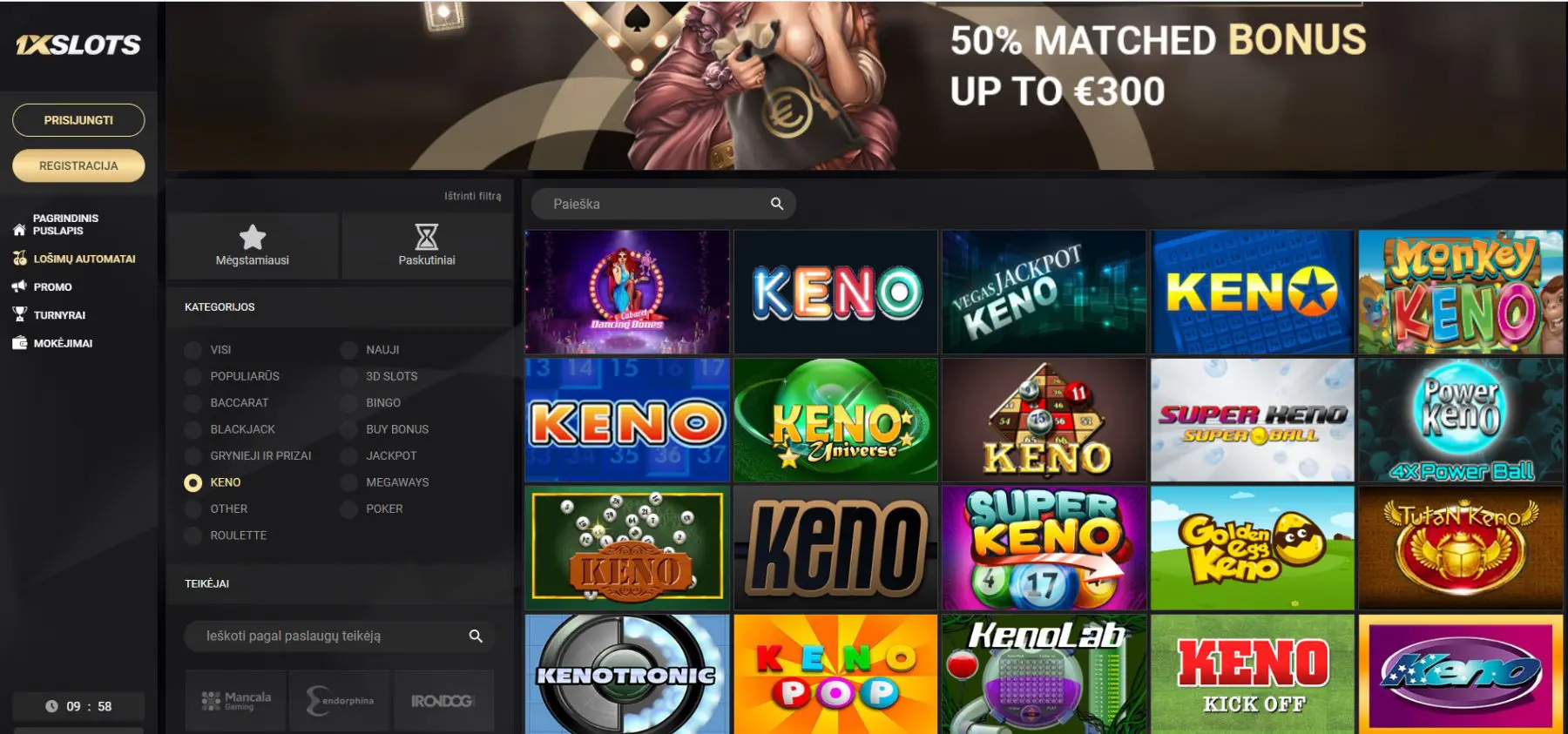 1xslots keno žaidimai monkey keno power keno super keno pop