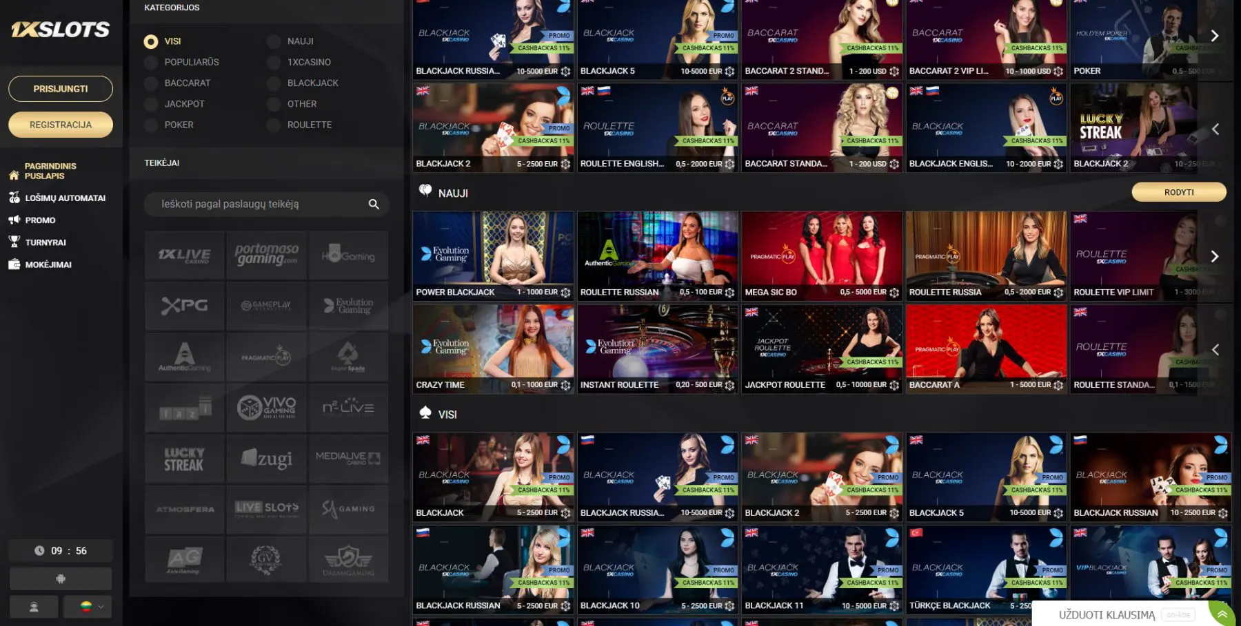 1xslots live casino kazino gyvai evolution gaming ezugi portomaso gaming pragmatic play live dealer blackjack ruletė pokeris 1xcasino