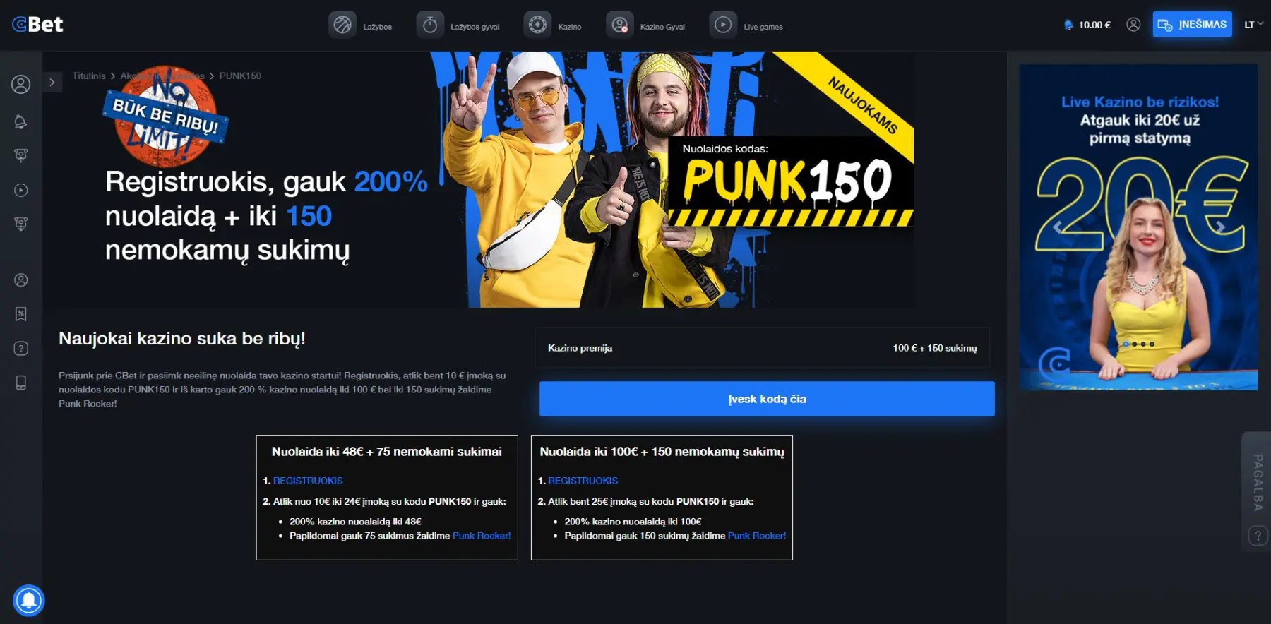 cbet kazino premijos 200% nuolaida nemokami sukimai bonus code kodas mindaugas papinigis fsg