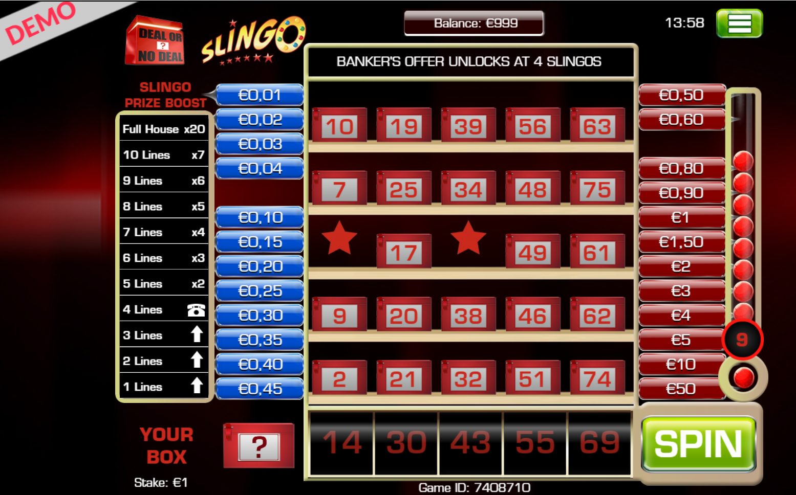 deal or no deal slingo kazino žaidimas laiminga skrynia