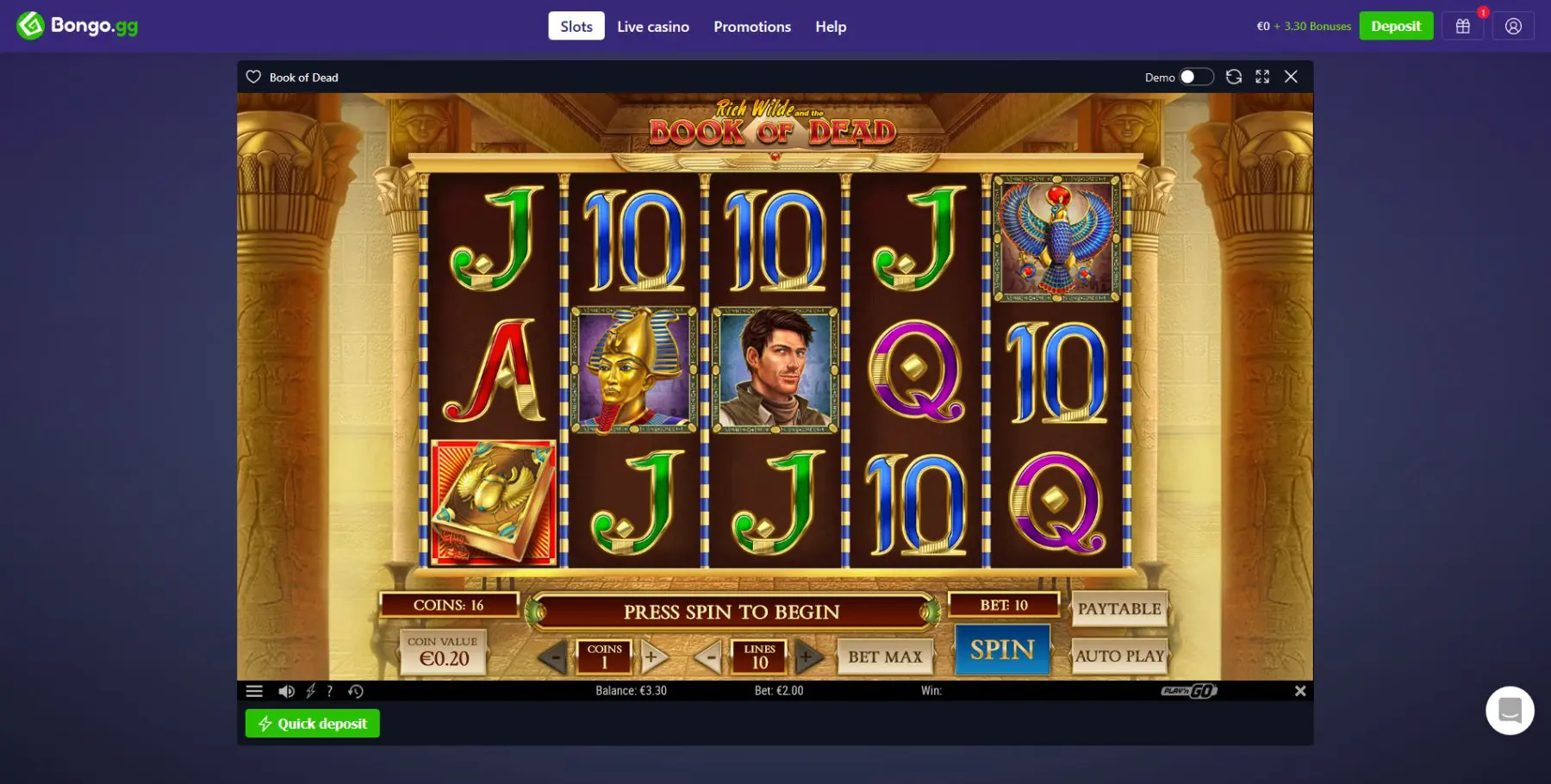 book of dead play n go lošimo automatas bongo
