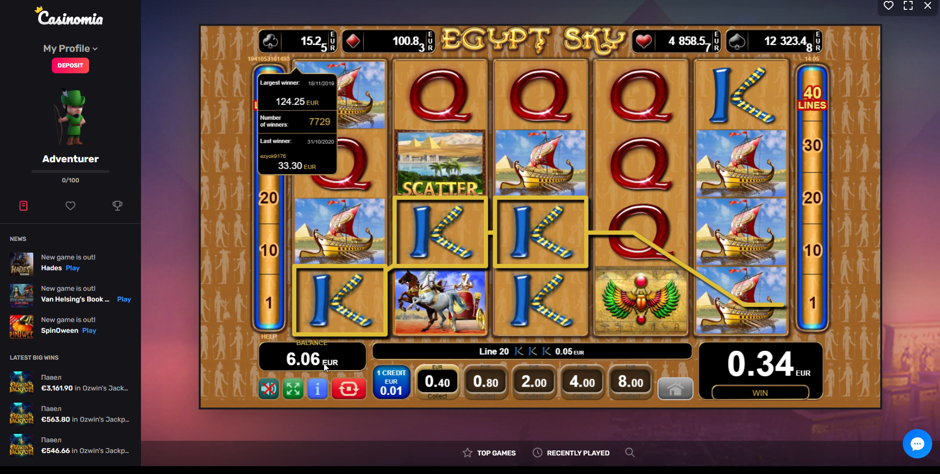 casinomia casino egt egypt sky