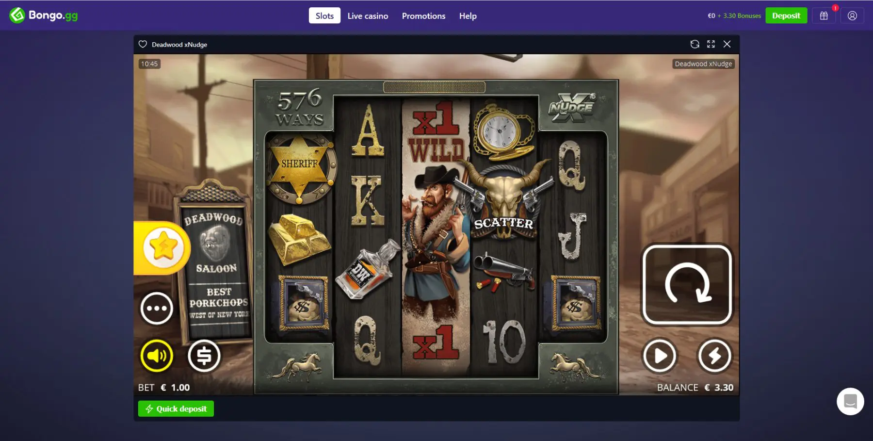 deadwood nolimit city bongo