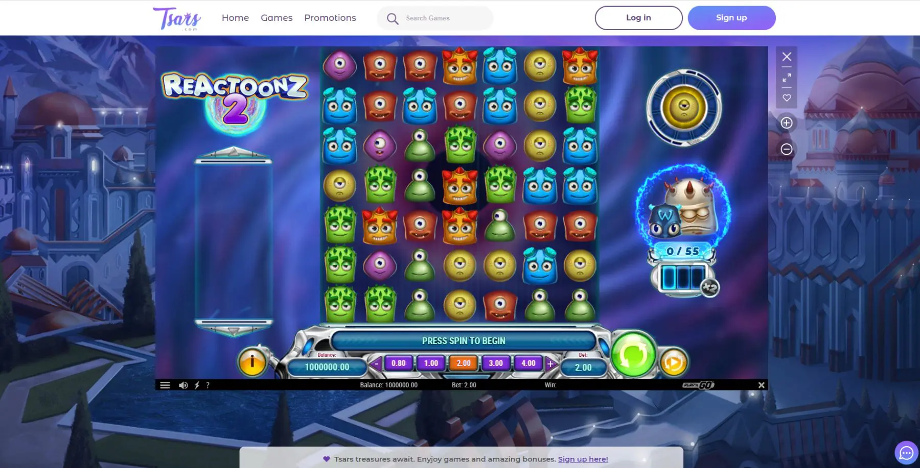 tsars reactoonz 2 lo&scaron;imo automatas