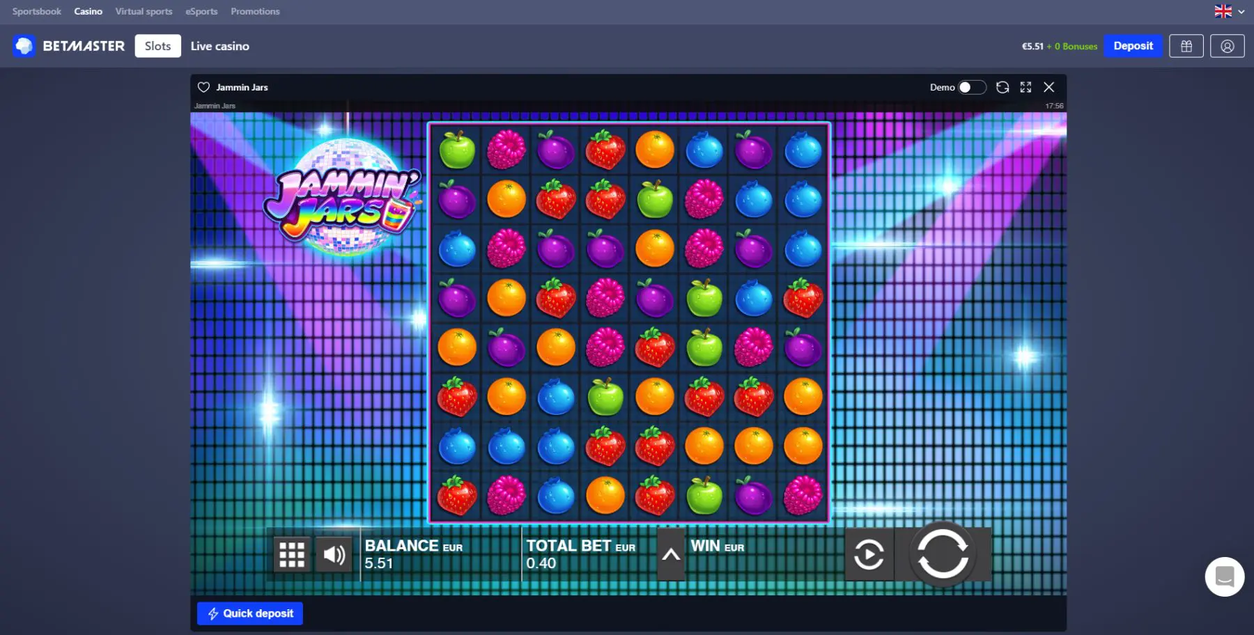 betmaster jammin jars lošimo automatas push gaming