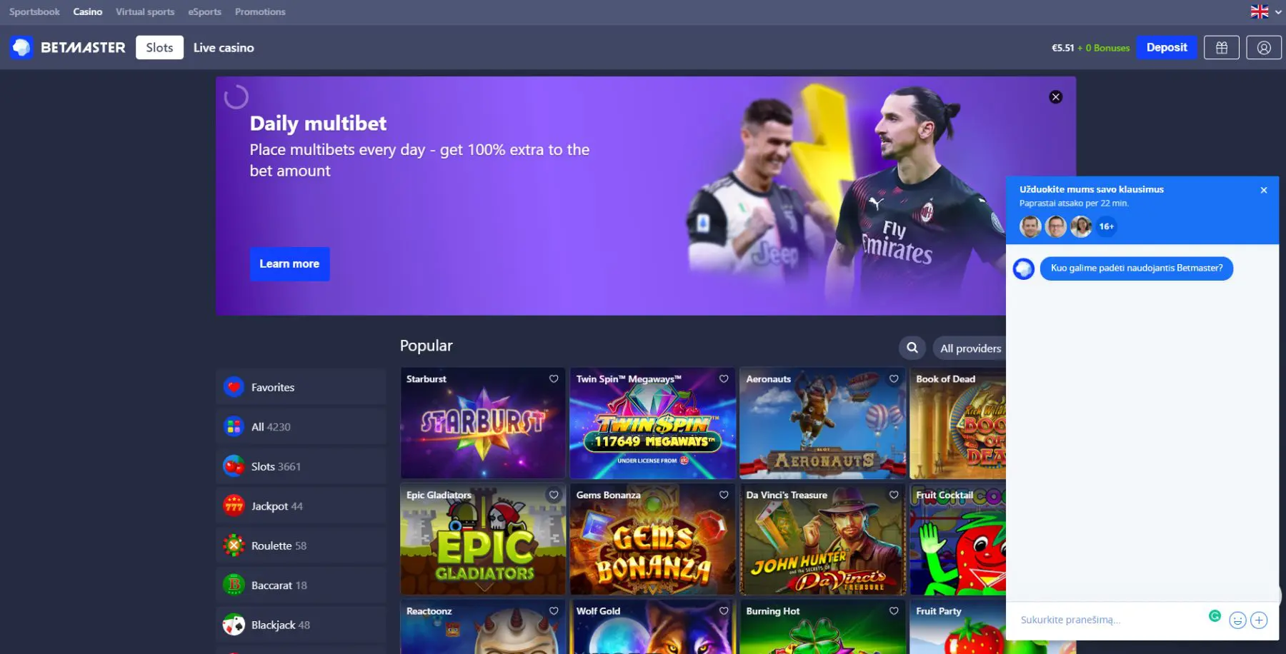 betmaster kazino klientų aptarnavimo centras live chat