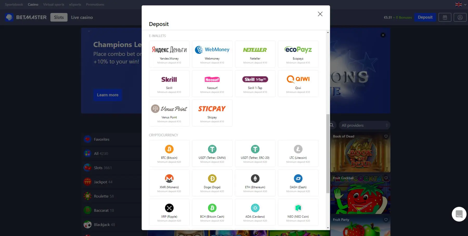 betmaster mokėjimo metodai skrill neteller bitcoin