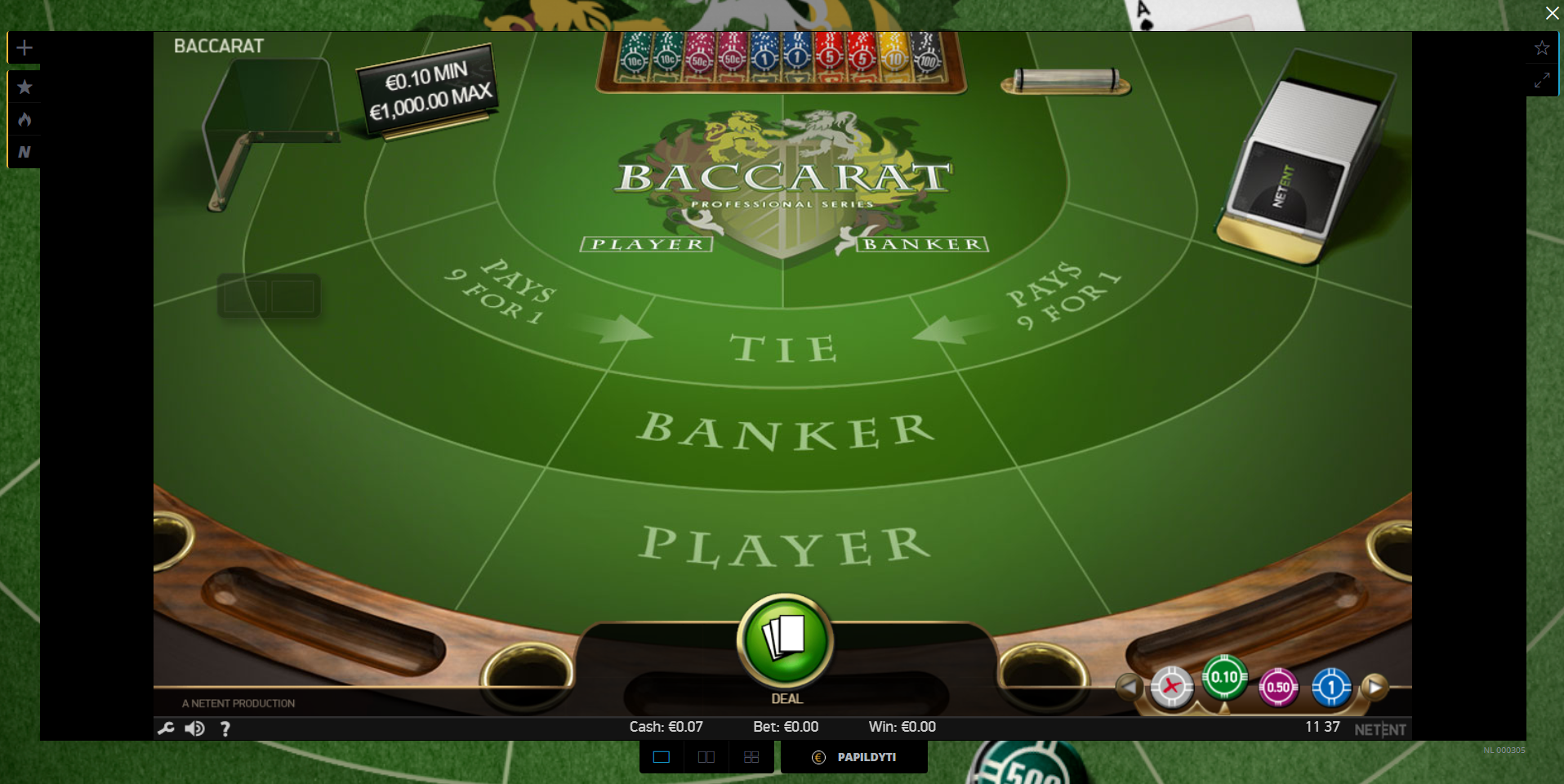 baccarat bakara netent žaidimas banker player tie baccarat casino game