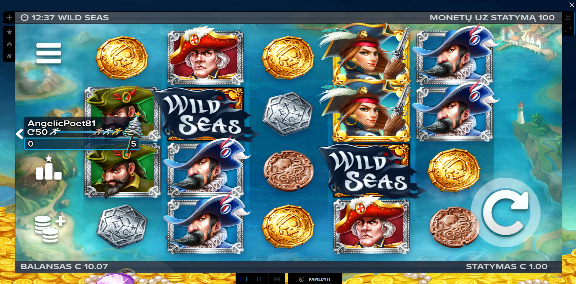wild seas uniclub kazino lošimo automatas