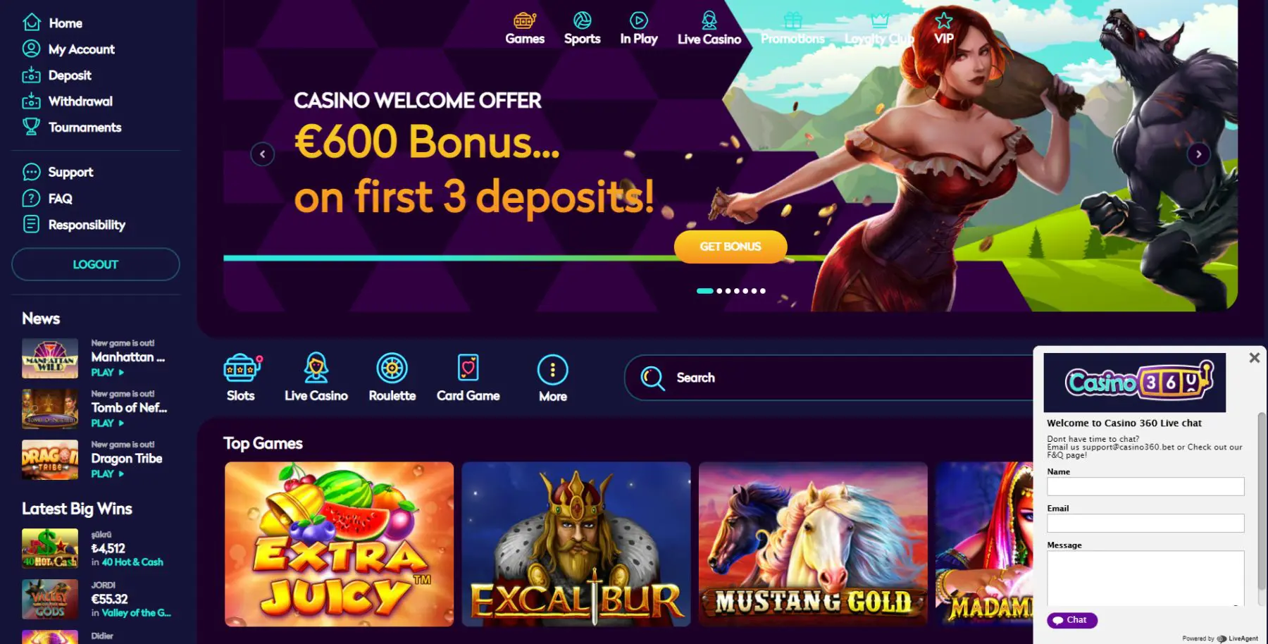 casino360 live chat klientų aptarnavimo centras