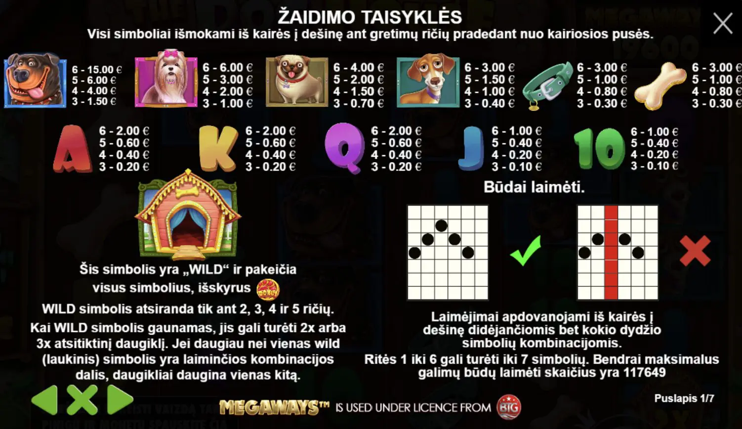 the dog house megaways simboliai taisyklės
