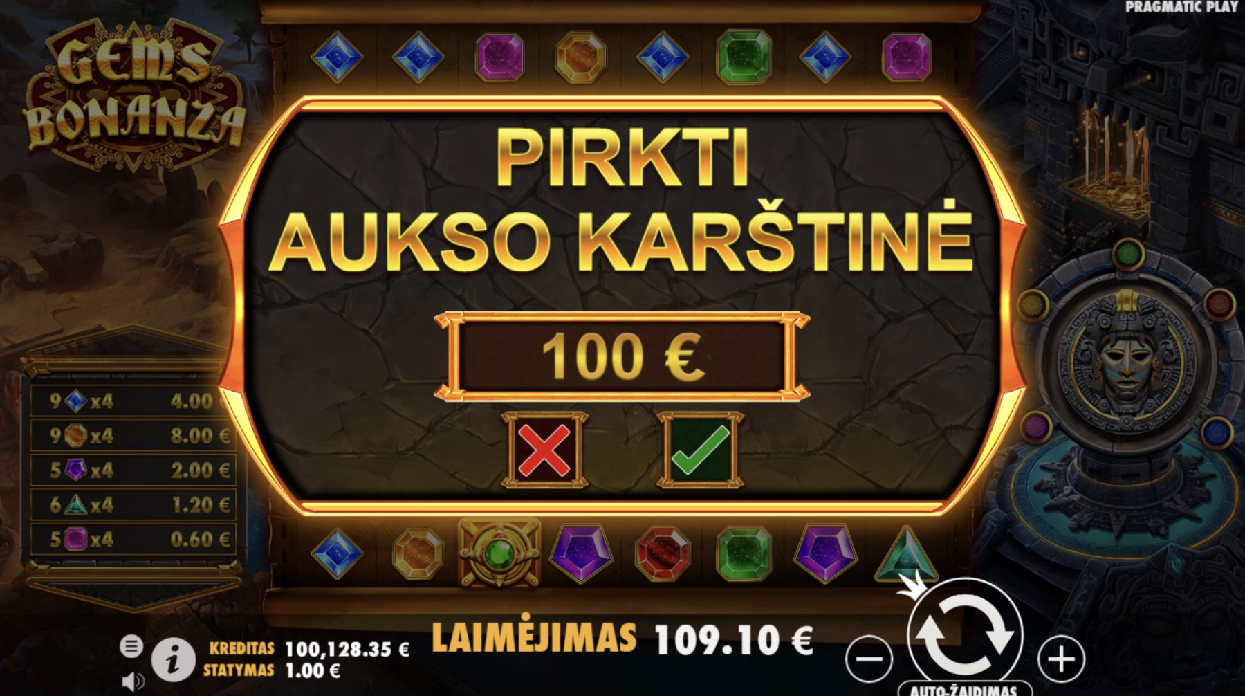 gems bonanza slot aukso karštinė bonuso pirkimas