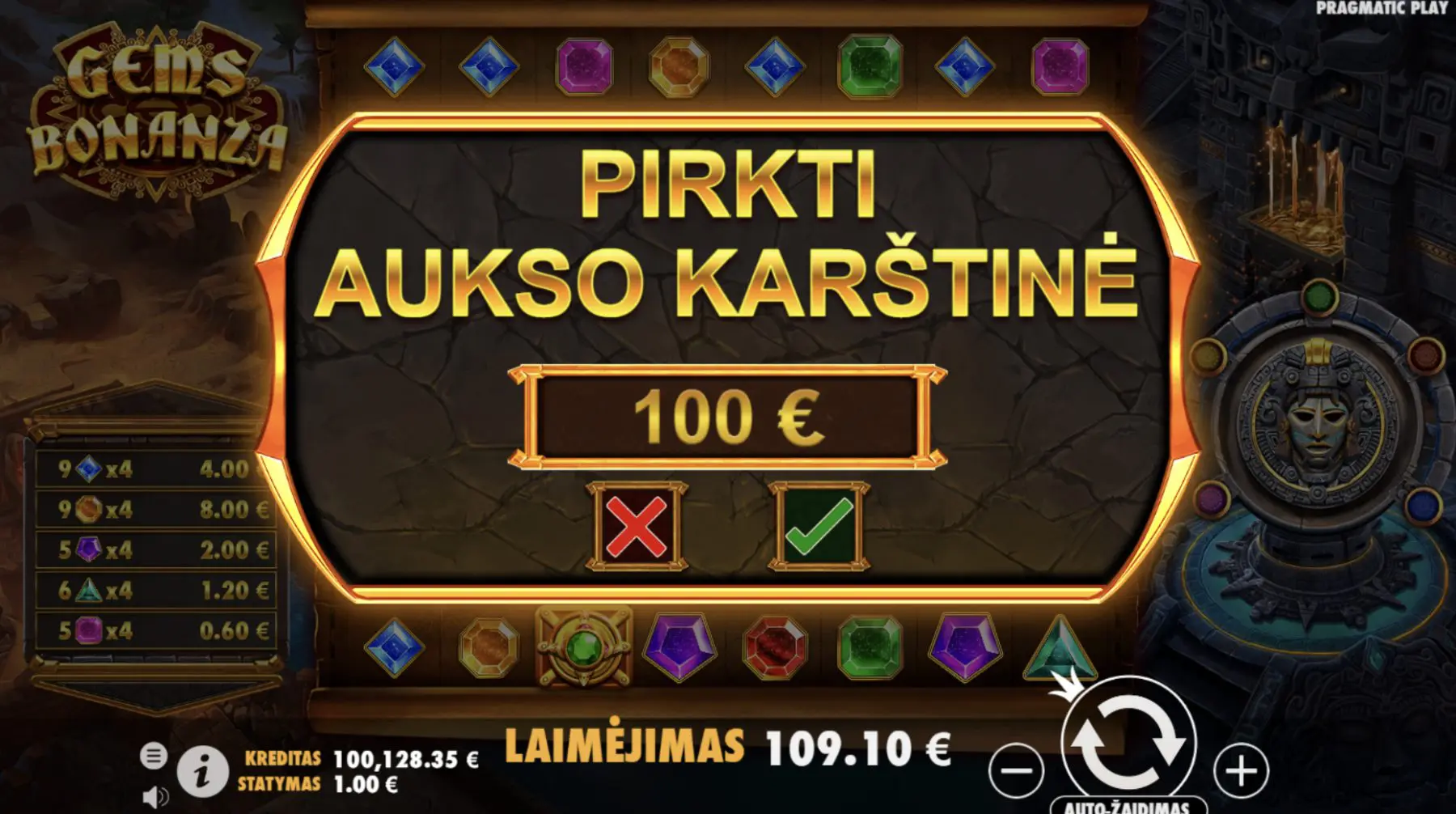 gems bonanza slot aukso karštinė bonuso pirkimas