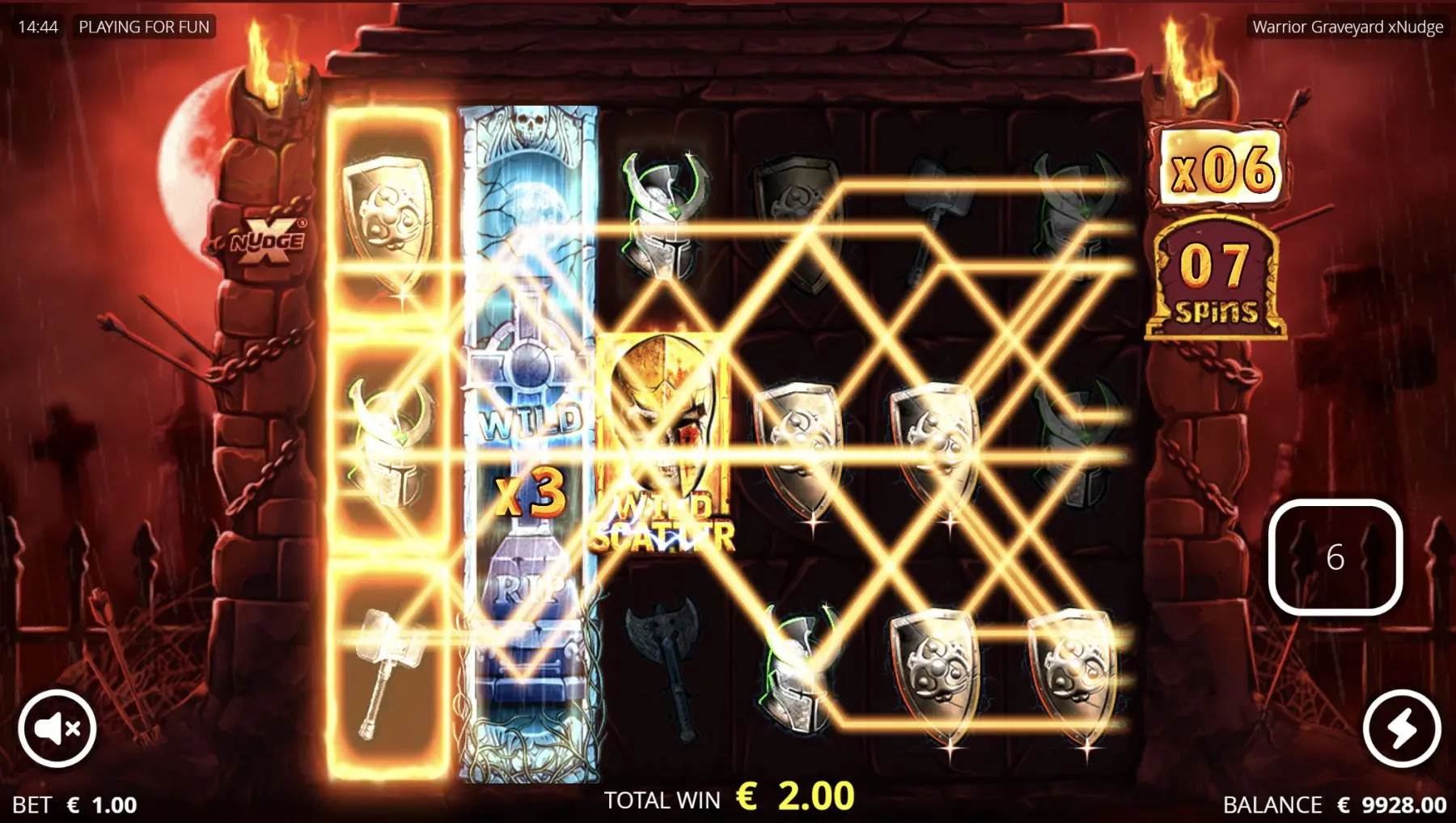 warrior graveyard didelis laimėjimas graveyard spins