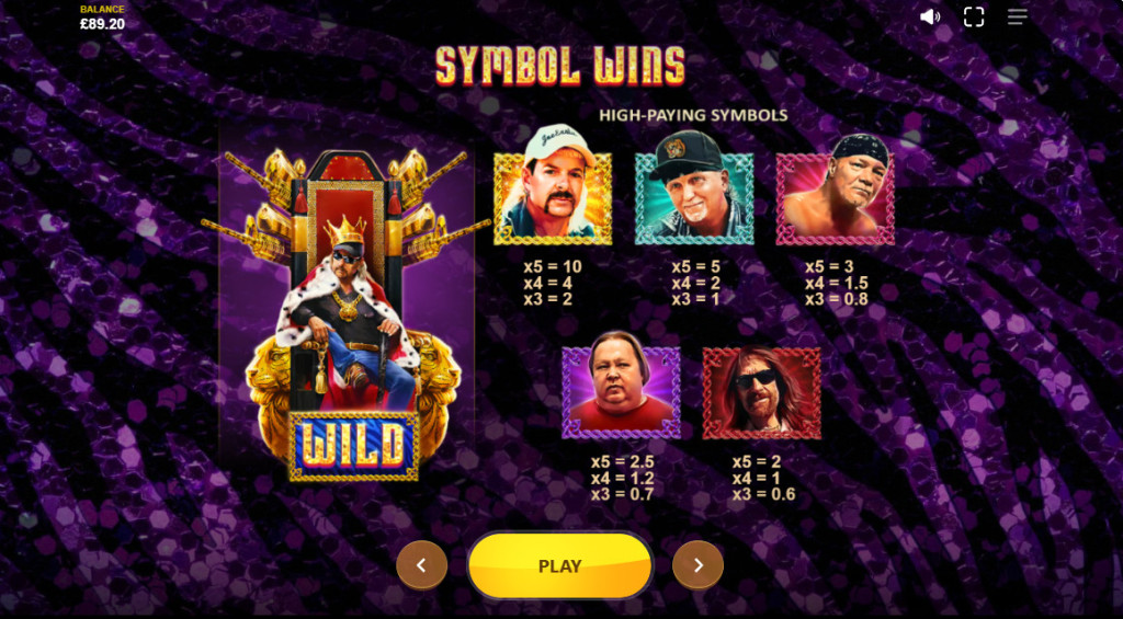 Žaidimo simboliai Joe-exotic-žaidimo-simboliai