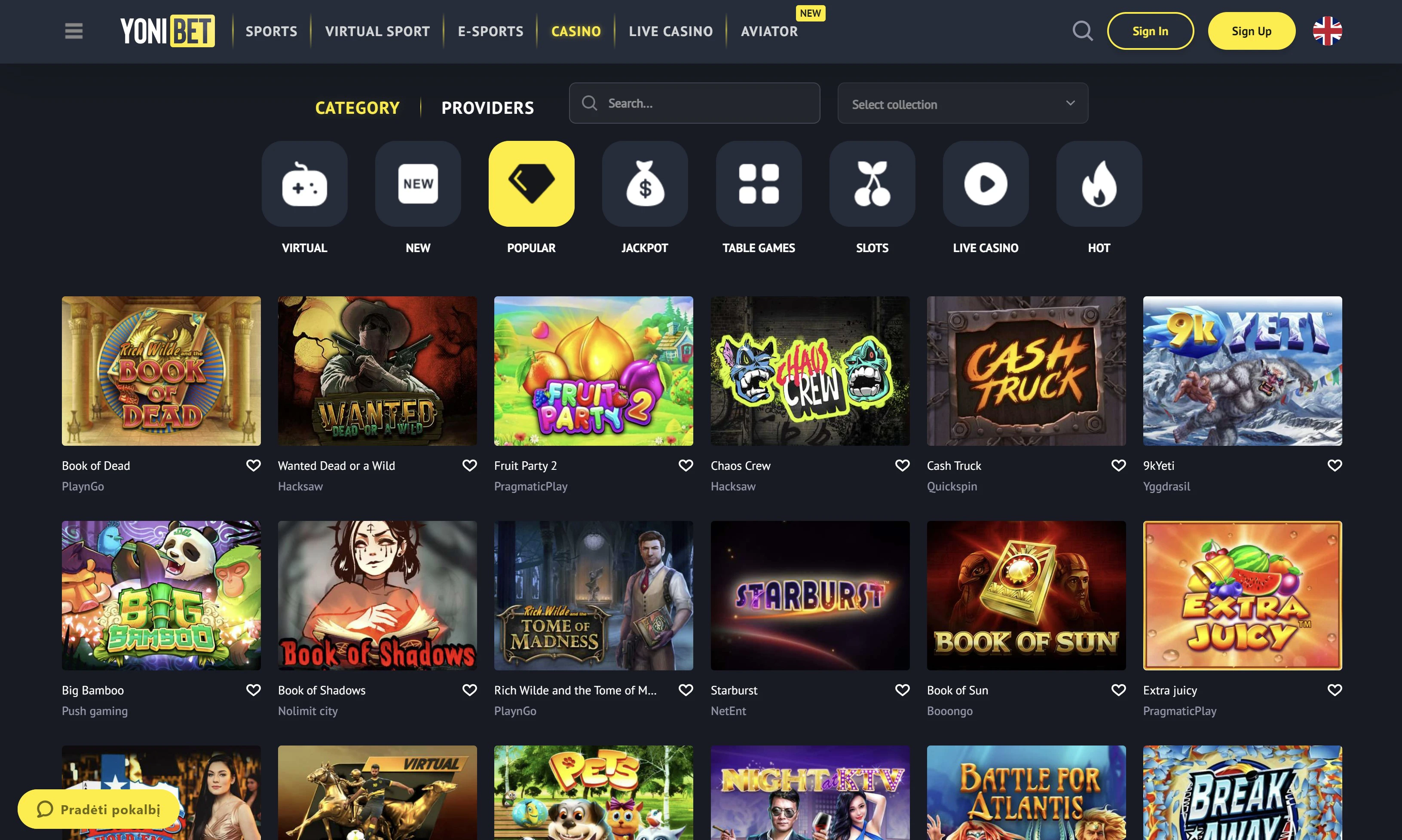 yonibet kazino žaidimai lo&scaron;imo automatai fruit party 2 chaos crew extra juicy