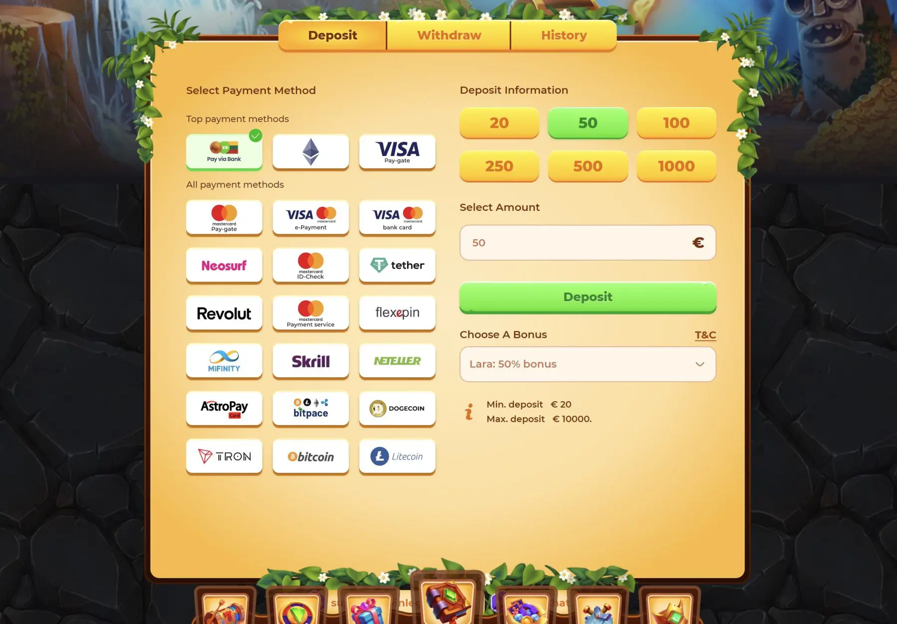 winlegends mokėjimo metodai bankinis pavedimas bitcoin ethereum skrill neteller litecoin
