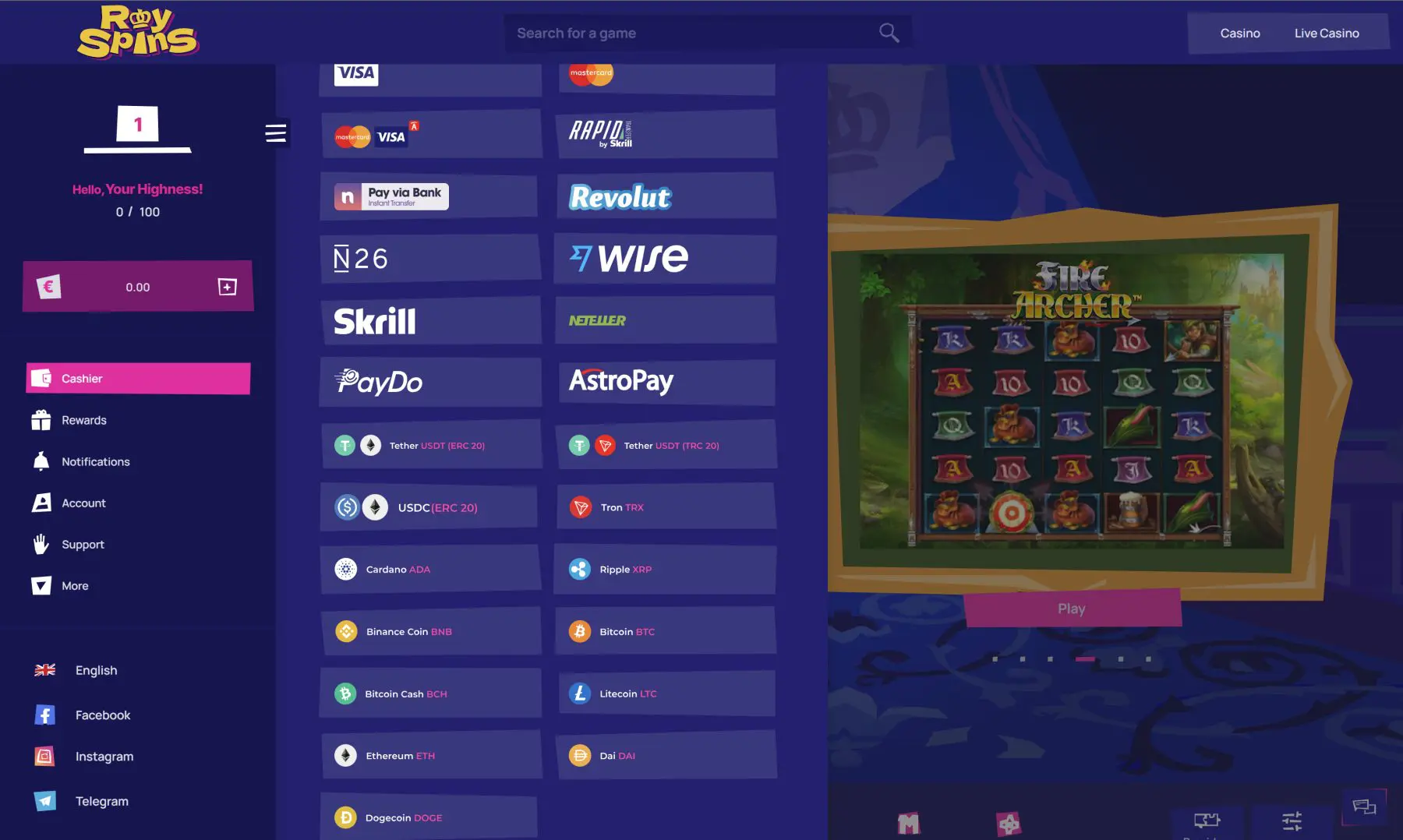 royspins mokėjimo metodai revolut swedbank seb bitcoin tether