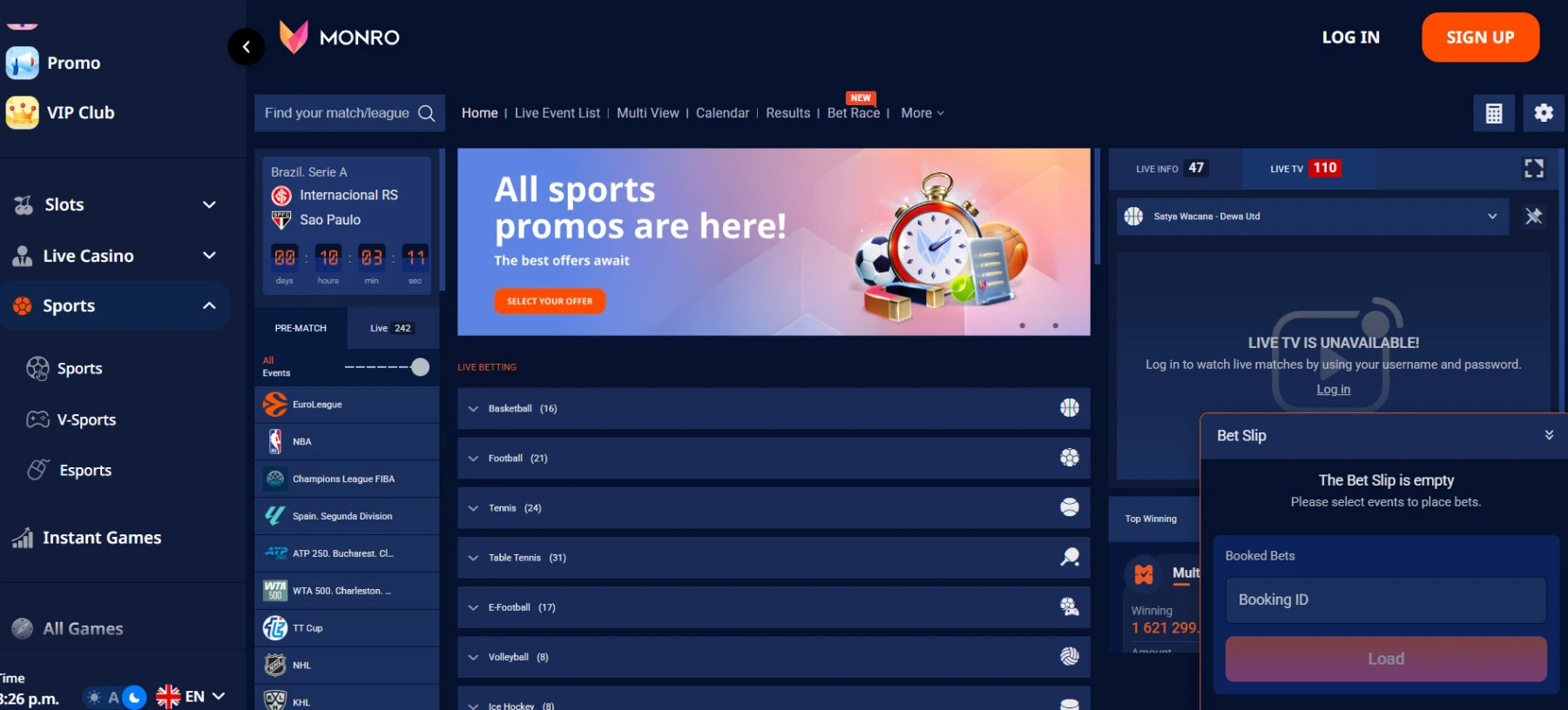 Monro sporto lažybos Monro-sporto-lažybos