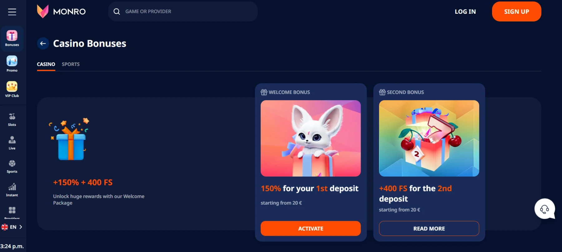 Monro bonusai monro-kazino-bonusai