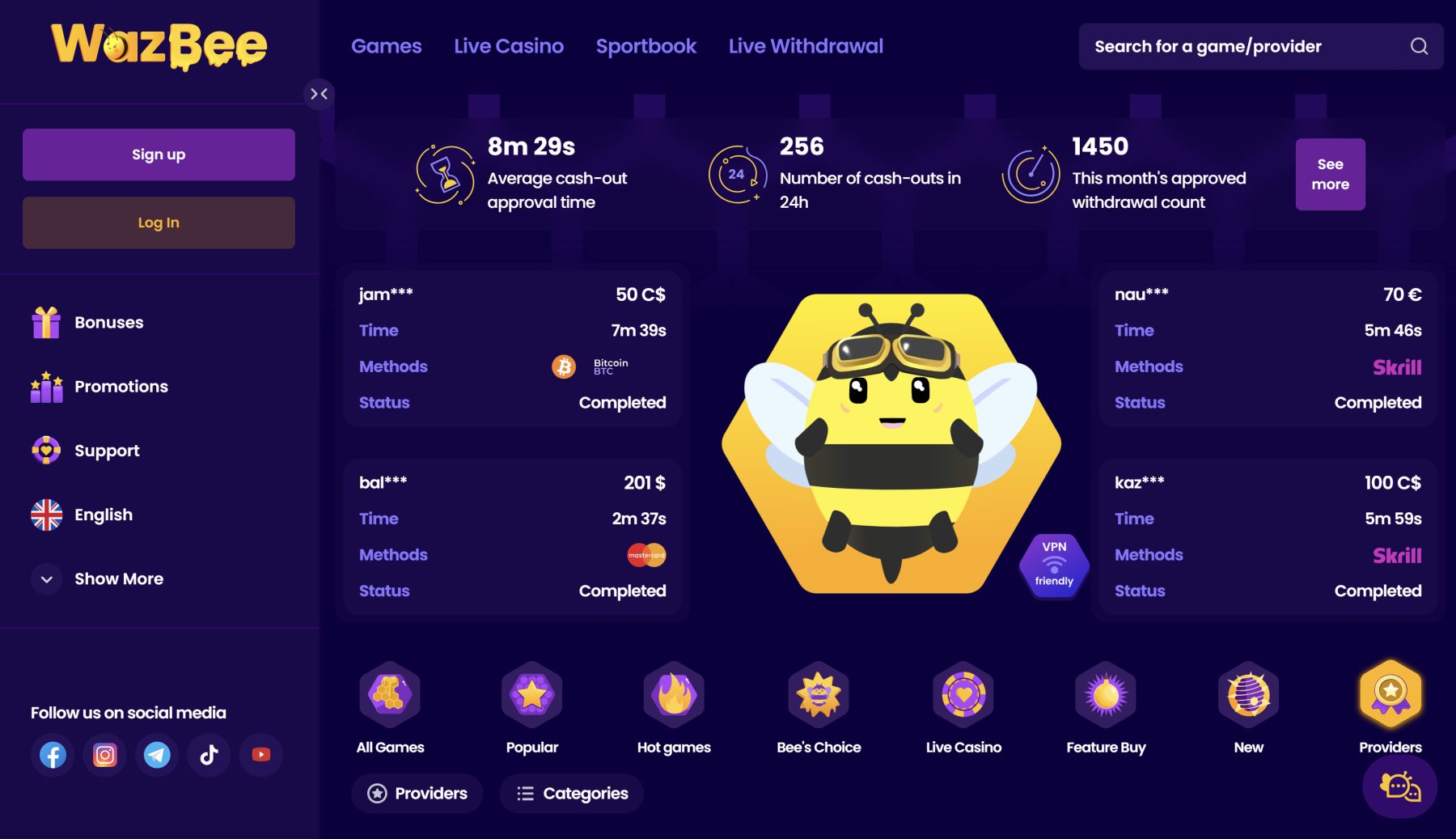 wazbee naujas kazino