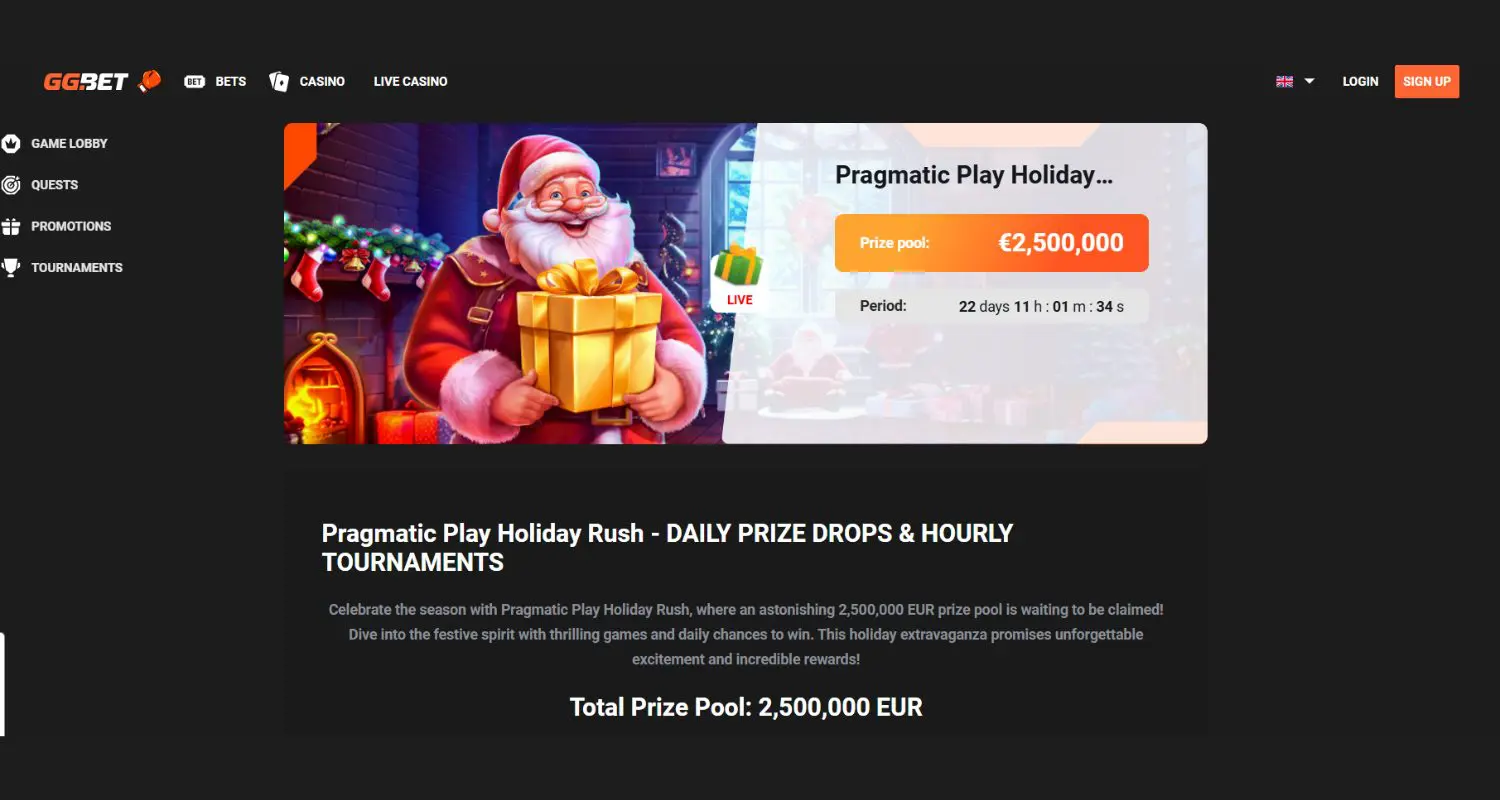 GG.BET kazino kalėdinės premijos