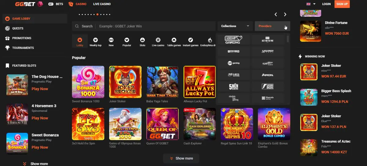 GGBet-kazino-zaidimai