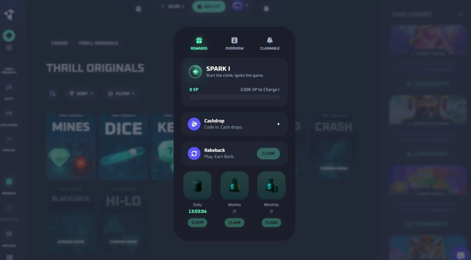 „Thrill Rewards“ programa