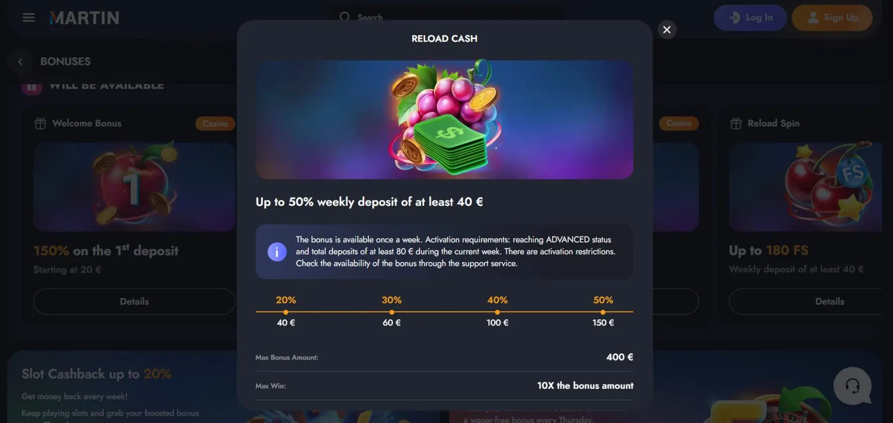 Pinigų papildymo premija martin-casino-reload-pinigu-papildymo-premija