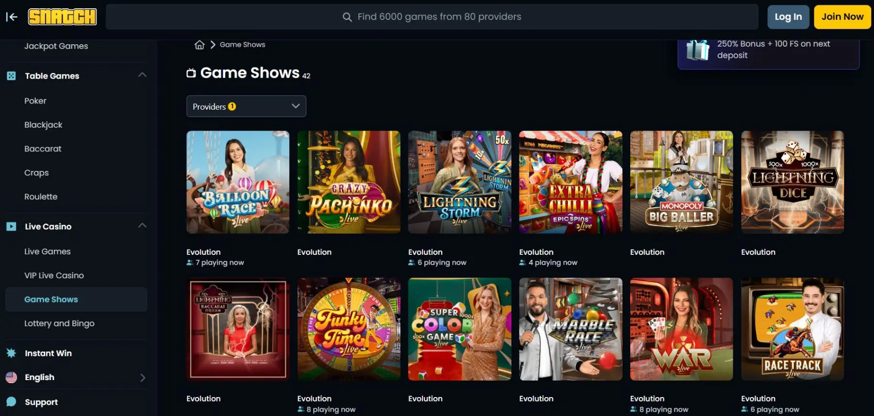 Evolution kazino žaidimų šou snatch-evolution-zaidimu-sou