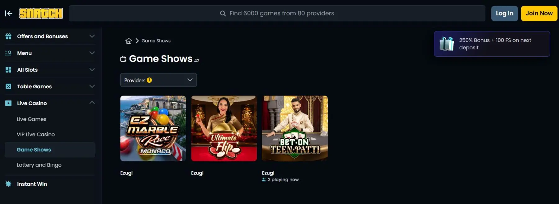 Ezugi kazino žaidimų šou snatch-ezugi-kazino-zaidimu-sou