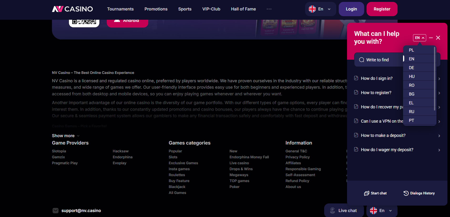 Klientų aptarnavimas NVCasino-klientu-aptarnavimas