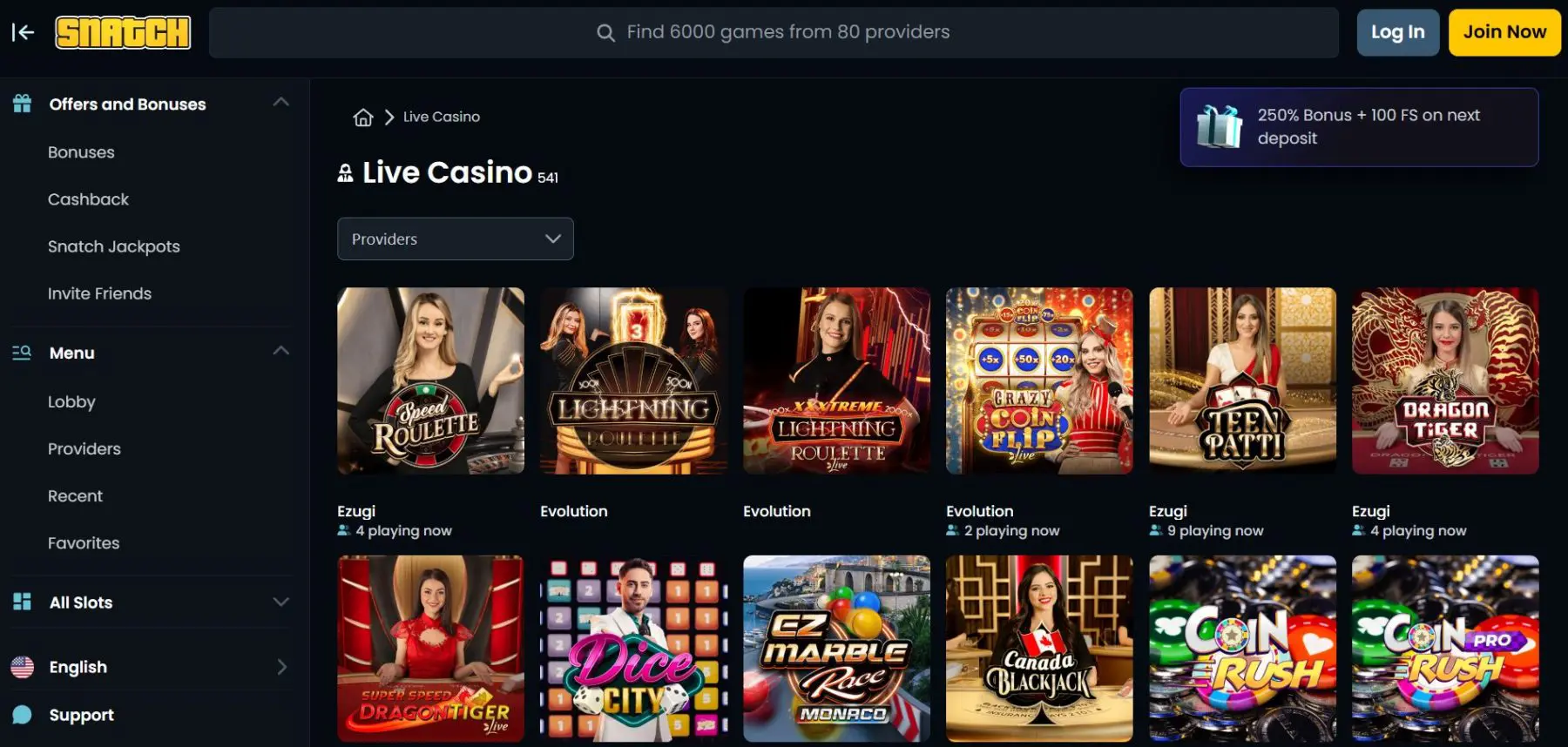 snatch live kazino live-kazino-zaidimai