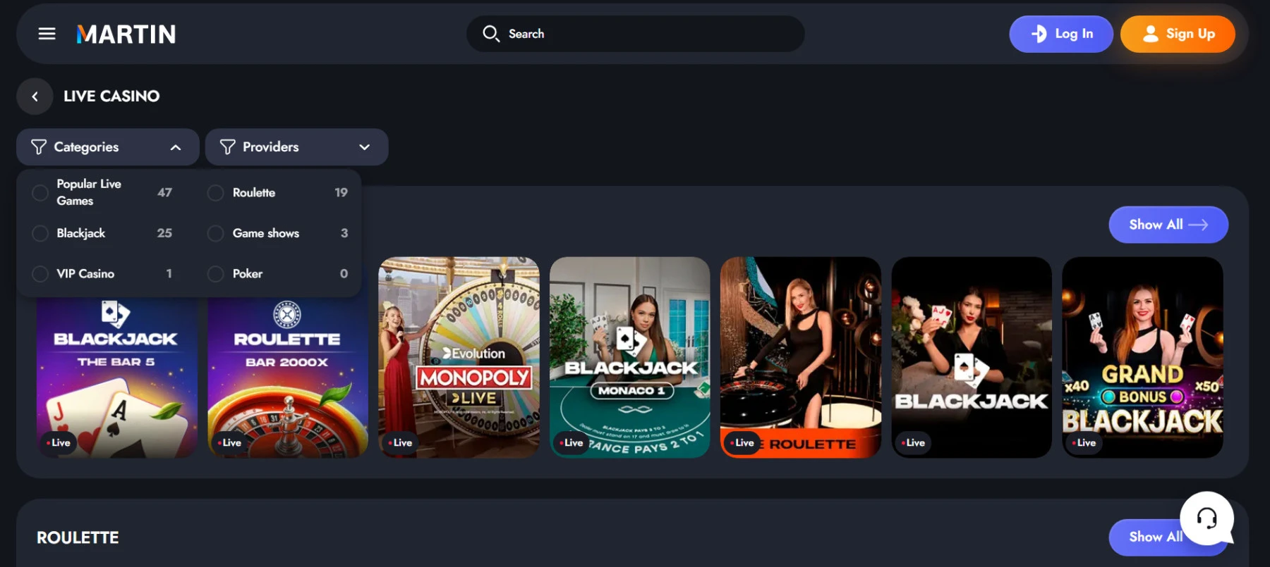 Live kazino Martin-live-kazino