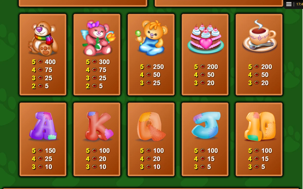 Žaidimo simboliai Teddy-Bears-Picnic-simboliai