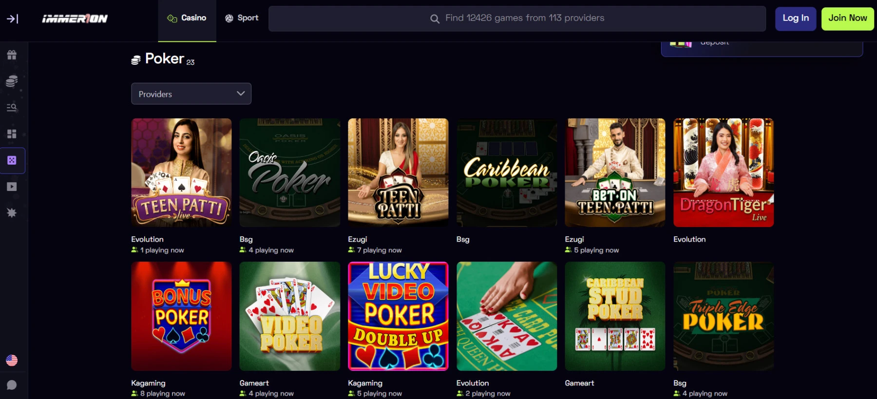 Video poker kazino Immerion-video-poker