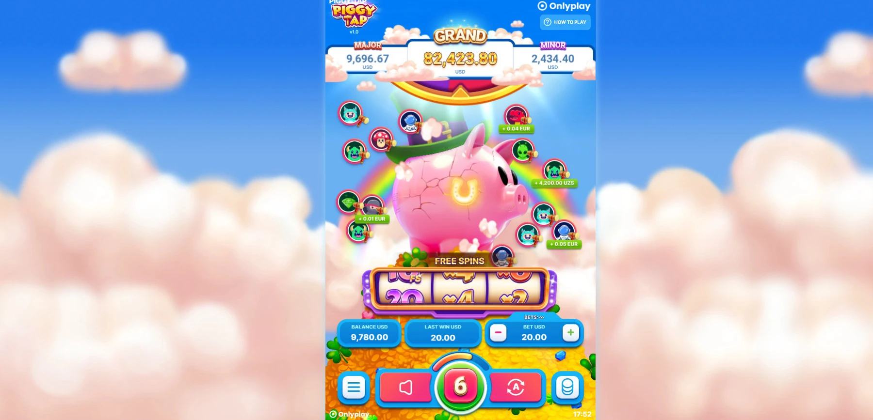 Specialios funkcijos Piggy-tap-žaidimo-funkcijos