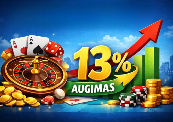 Azartinių lošimų rinka plečiasi – 2025 m. fiksuotas 13 proc. augimas